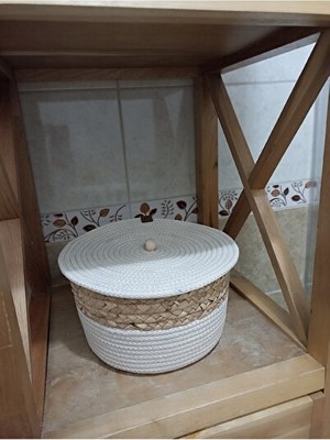 Velmora Çok Amaçlı Kapaklı Hasır , Mutfak ve Banyo Düzenleyici | Sepet