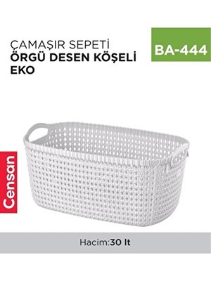 Velmora Örgü Desenli , 30 Lt Kapasiteli ve Şık Tasarım | Çamaşır Sepeti