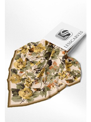 Lesscarves Pamuk Ipek Eşarp Çiçek Desenli LS2206