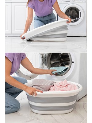 Velmora 27L Katlanabilir , Pratik ve Yer Tasarruflu Banyo Organizeri | Çamaşır Sepeti