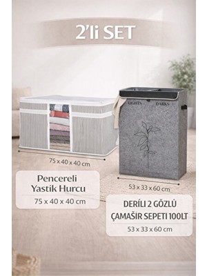 Velmora Iki Gözlü Katlanabilir , Renkli ve Koyu Tasarım | Çamaşır Sepeti
