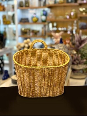 Velmora Bej Sentetik Rattan Askılı | Sepet