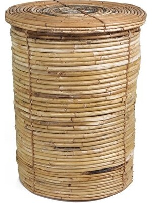 Velmora Bambu Kapaklı Küçük - Şık ve Pratik Saklama Alanı | Çamaşır Sepeti