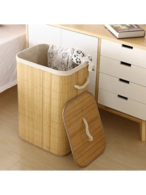Velmora Pinterest Stil Bambu Banyo Sepeti, Estetik ve Hafif Tasarım | Çamaşır Sepeti