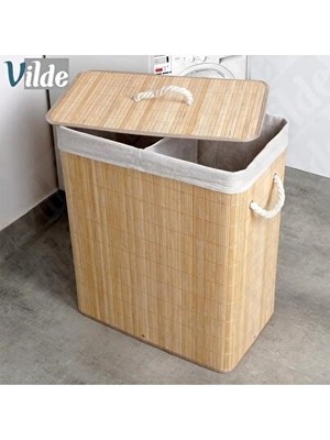 Velmora Iki Bölmeli Banyo Düzenleyici , 72 Litre Kapasiteli Organizer | Çamaşır Sepeti
