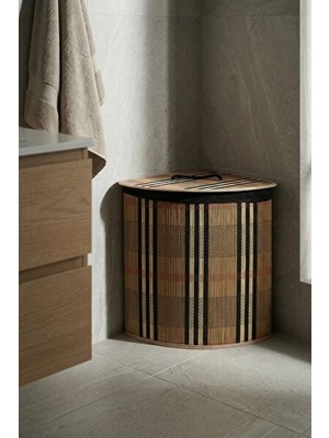 Velmora Köşeli Nordic Bambu Sepet - 50 cm Geniş ve Şık Tasarım | Çamaşır Sepeti