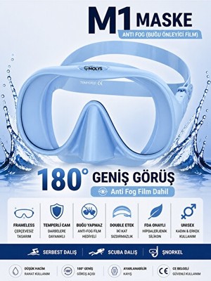 Velmora Profesyonel Anti Fog - Şeffaf ve Net Görüşlü | Dalış Maskesi