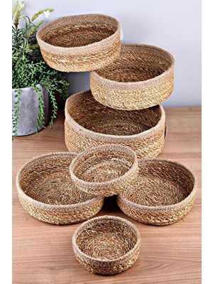 Velmora 7 Boy Naturel Hasır Banyo Organizer, Şık ve Fonksiyonel | Sepet