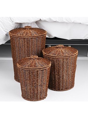 Velmora Rattan Hasır Kapaklı Çok Amaçlı , Şık ve Dayanıklı Tasarım | Sepet