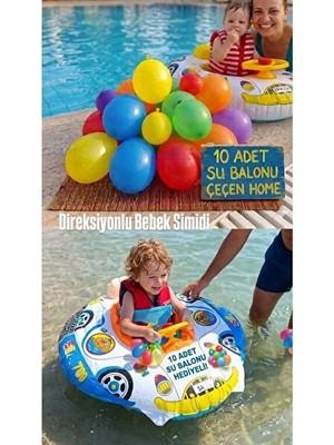 Velmora Direksiyonlu Bebek Simidi ve Su Balonu Seti - Yaz Tatili Eğlencesi | Deniz Malzemesi