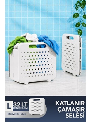 Velmora Geniş Kapasiteli Katlanır , Pratik ve Hafif Kullanım | Çamaşır Sepeti