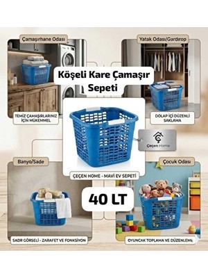 Velmora Kare Kulplu Plastik - Esnek ve Hafif | Çamaşır Sepeti
