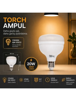 Repplam Horoz Sarı Işık Torch Ampul Yüksek Lümen Yüksek Işık Büyük Ampul Jumbo Ampul