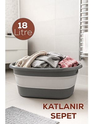Velmora Orta Boy Akordiyon Katlanır , 18 Lt Kapasiteli | Çamaşır Sepeti