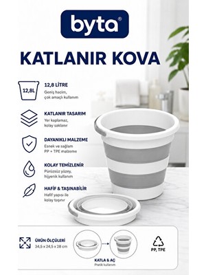 Velmora Çok Amaçlı Katlanabilir Silikon,8 L | Çamaşır Sepeti
