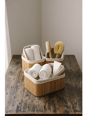 Velmora Bambu Çok Amaçlı Seti - Mutfak ve Banyo Düzenleyici | Sepet
