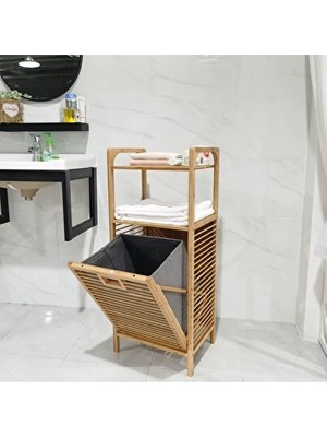 Velmora 100 cm Pinterest Stil Doğal Bambu Çamaşır Organizeri ile Şık Düzen | Çamaşır Sepeti