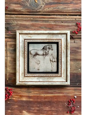 Empressco Da Vinci At Çerçeveli Taş Tablo 20X20 Cm-Wall Decor