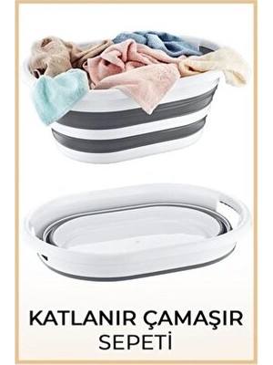 Velmora Gri Katlanabilir , Pratik ve Yer Tasarrufu Sağlar | Çamaşır Sepeti