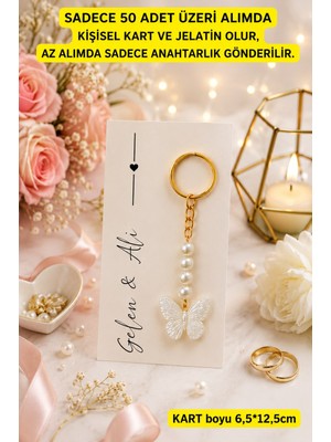 Emtory Home 10 Adet | Kelebek Anahtarlık - Nişan Hediye - Söz Hatıra - Mevlid, Nikah Doğumgünü Hediye