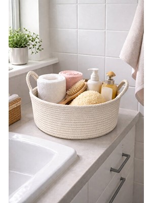 Velmora Dekoratif Çok Amaçlı Banyo ve Oda Organizeri, 25X10 cm | Sepet