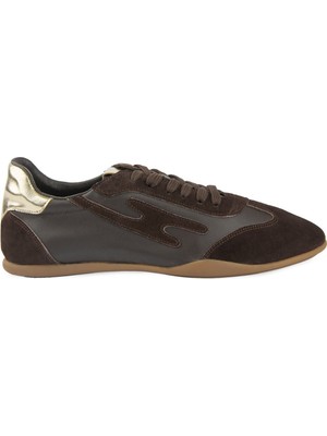 Pegia Kadın Deri Günlük Sneaker DG6112 Kahve