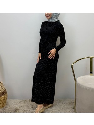 JOOQSTORE Taş Detaylı Drapeli Elbise