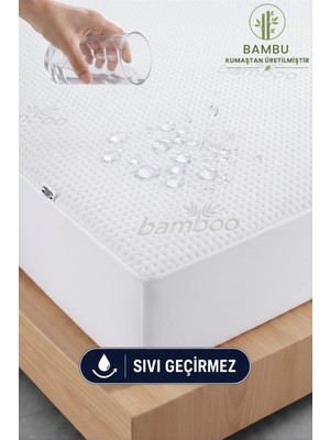 Formeya Bambu Kumaş Premium  Sıvı Geçirmez Fitted Alez | Doğal Bambu Lüks Yatak Koruyucu Sessiz Alez