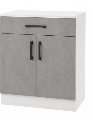 T Designo Beti Mutfak Çekmeceli Alt Modül Çok Amaçlı Dolap 60 cm Beton Görünümlü