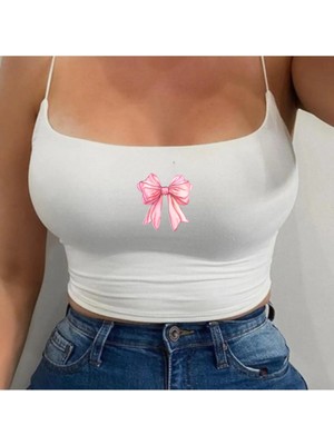 Touz Pink Ribbon Ip Askılı Büstiyer Crop