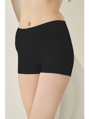 LOYA Siyah Dikişsiz Mini Şort Külot