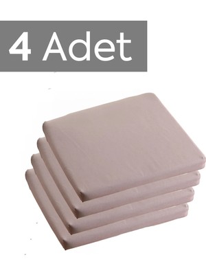 Homedius Sandalye Oturum Minderi Renkli 40X40X4 Bağcıklı Çıkarılabilir Kılıflı Su Itici Açık Gri 4'lü