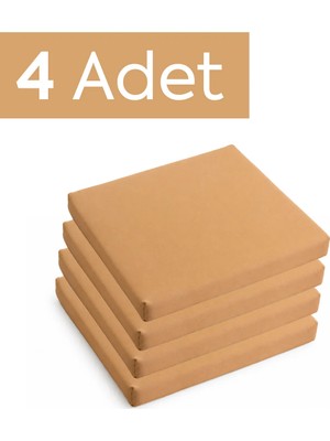 Homedius Sandalye Oturum Minderi Renkli 40X40X4 Bağcıklı Çıkarılabilir Kılıflı Su Itici Koyu Bej 4'lü
