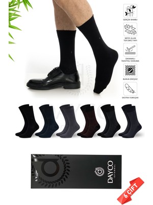 Dayco Premium Erkek Kışlık Bambu Soket Çorap 6lı Asorti Paket - 486 - 41-45