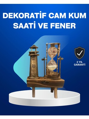Astraltech Deniz Feneri Tasarımlı Ahşap Kum Saati – Retro Masa Aksesuarı