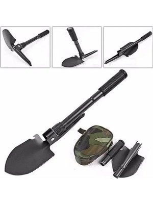 Astraltech Pusulalı Katlanabilen Portatif Çantalı Mini Kazma Kürek Seti