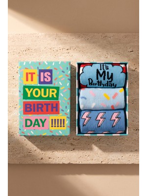 Katia & Bony Unisex Birthday Kutulu 3'lü Soket Çorap