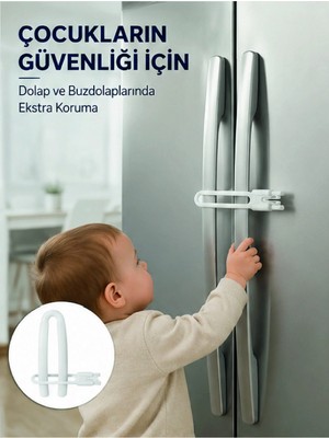 Astraltech 4 Adet Dolap Kapak Kilidi Ev Içi Güvenlik Için Pratik Koruma Seti Yeni Nesil