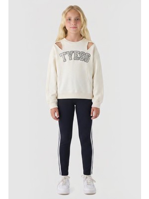 Tyess Kız Çocuk Ekru Sweatshirt