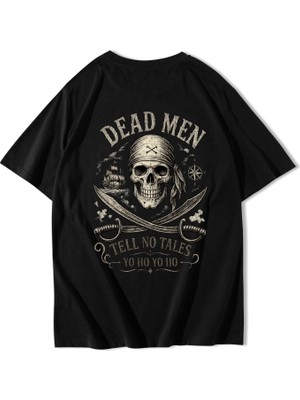 Brz Collection Unisex Oversize Pirate T-Shirt Siyah