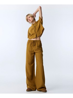 Twist Elastik Bel Çizgili Pantolon TW6260003164024
