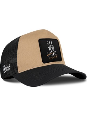 BlackBörk See You Later Never Logolu Siyah-Vizon Trucker Şapka