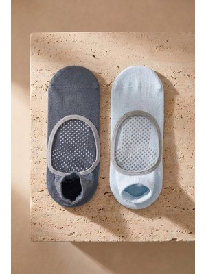 Bony Socks Kadın 2'li Asta Yoga / Pilates Step Çorap Mavi / Açık Mavi