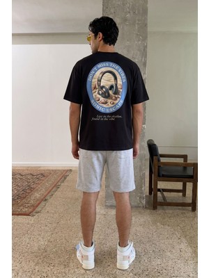 Gothamvibes Erkek Oversize Rhytm Siyah Premium T-Shirt