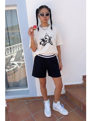 Gothamvibes Kadın Oversize Chaos Beyaz Premium T-Shirt