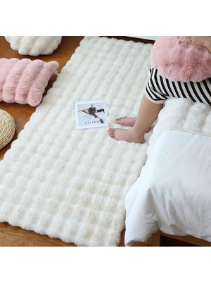 Saraz Halı Puffy Bubble Tavşan Tüyü Kaymaz Makinede Yıkanabilir Salon Koridor Mutfak Halı