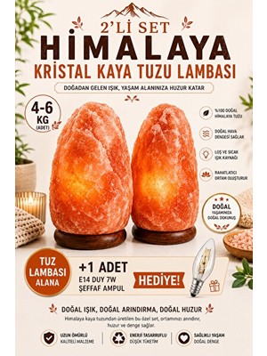 Velmora Doğal Himalaya Kaya Tuzu Lambası, 4-6 kg Ağırlığında, ve Şık Dekorasyon | Masa ve Gece Lambası