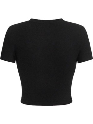 Touz Kemer Boy Eight Kokteyl Baskılı Crop Bluz