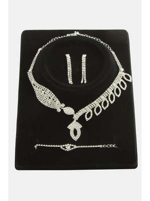 Gees Global Oval Taşlı Lüks Set Kolye