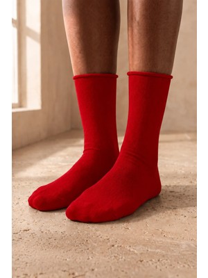 Bony Socks Kadın Harold Bambu Lastiksiz Soket Çorap Bordo